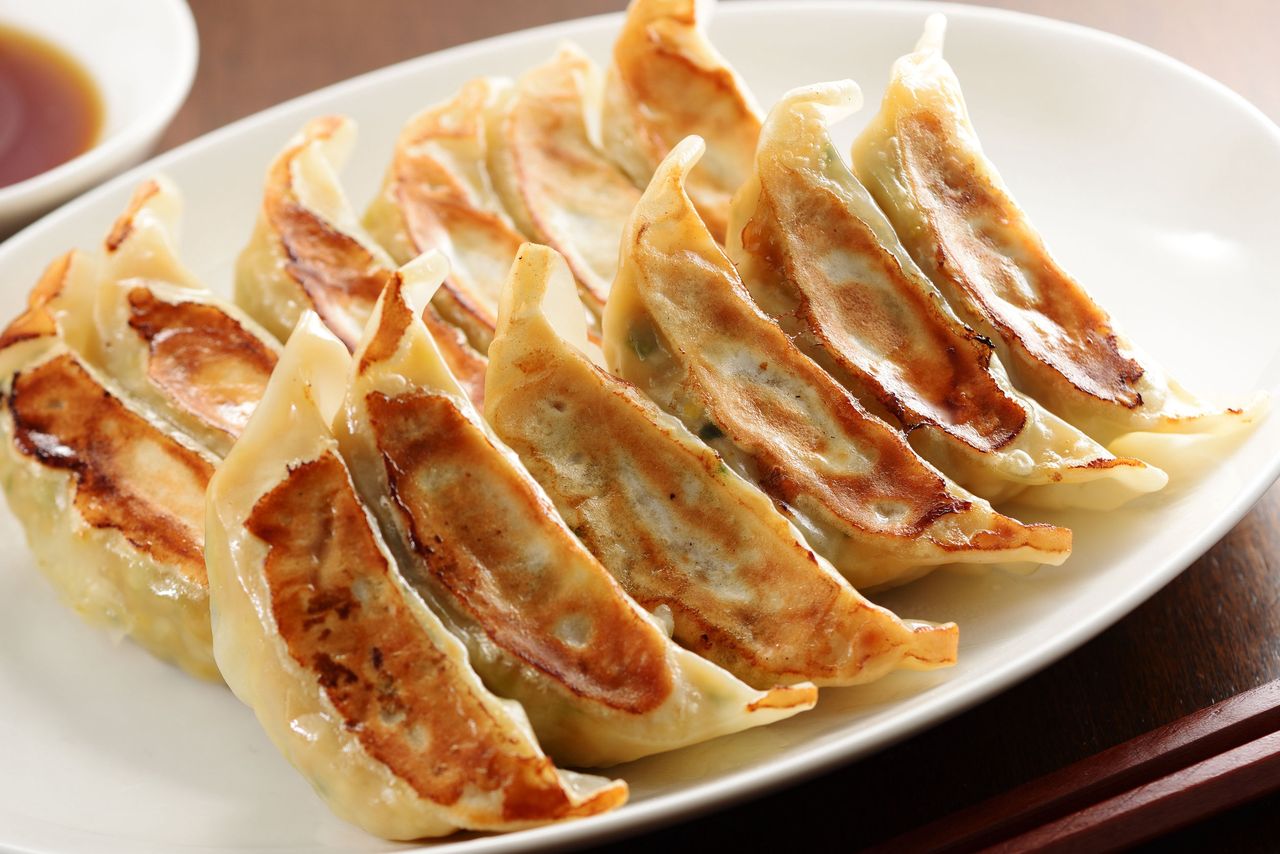 Pierożki gyoza z kurdybankiem