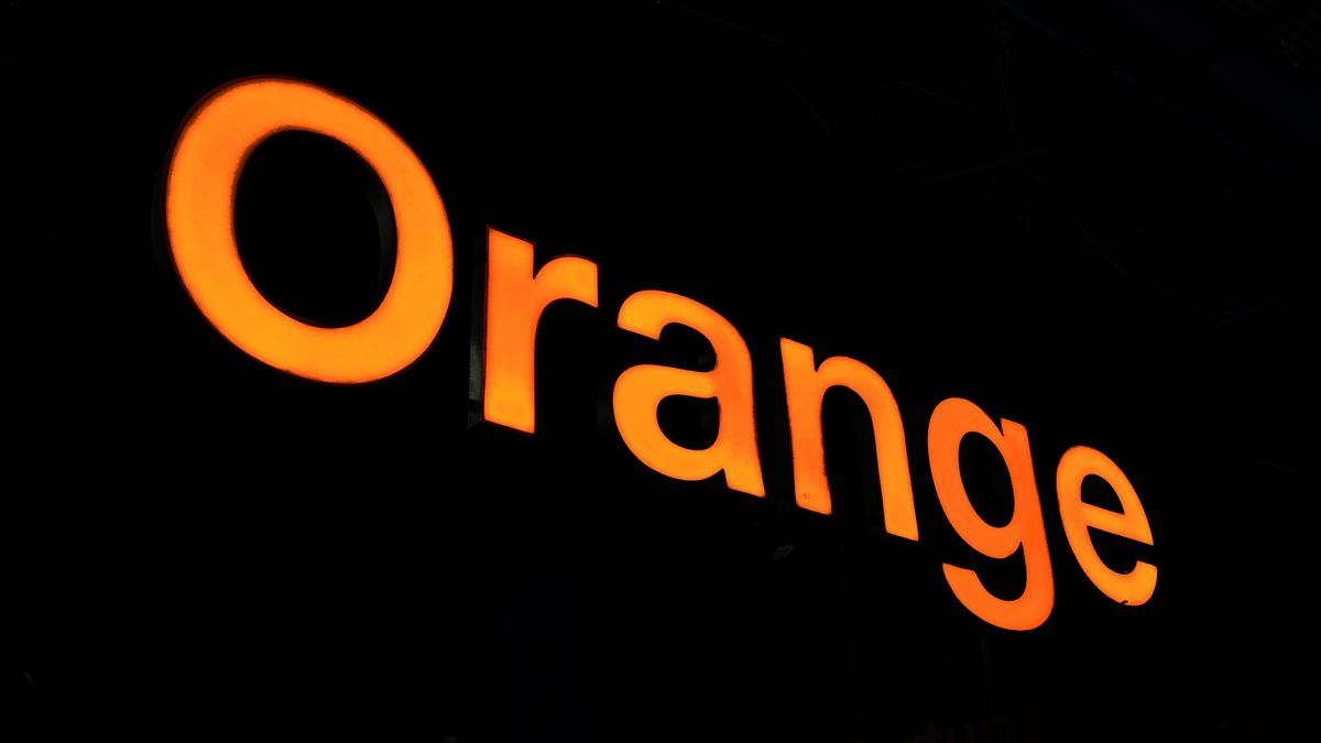 The Orange logo, the French multinational telecommunications corporation, displayed on their stand during the Mobile World Congress 2023 on March 2, 2023, in Barcelona, Spain. (Photo by Joan Cros/NurPhoto via Getty Images)
