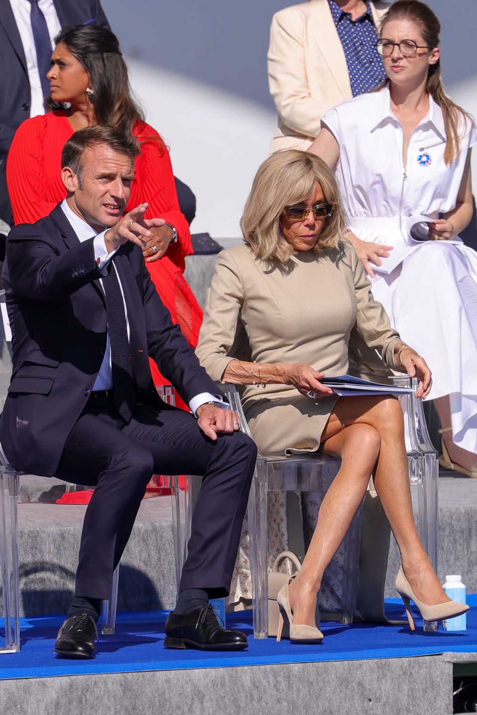 Brigitte Macron i jej mąż Emmanuel Macron celebrują Dzień Bastylii