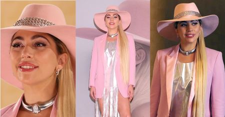 Lady Gaga promuje płytę w srebrnej sukience i różowym kapeluszu