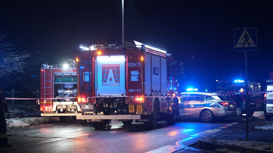 Wypadek kraksa kolizja straż pożarna pomoc