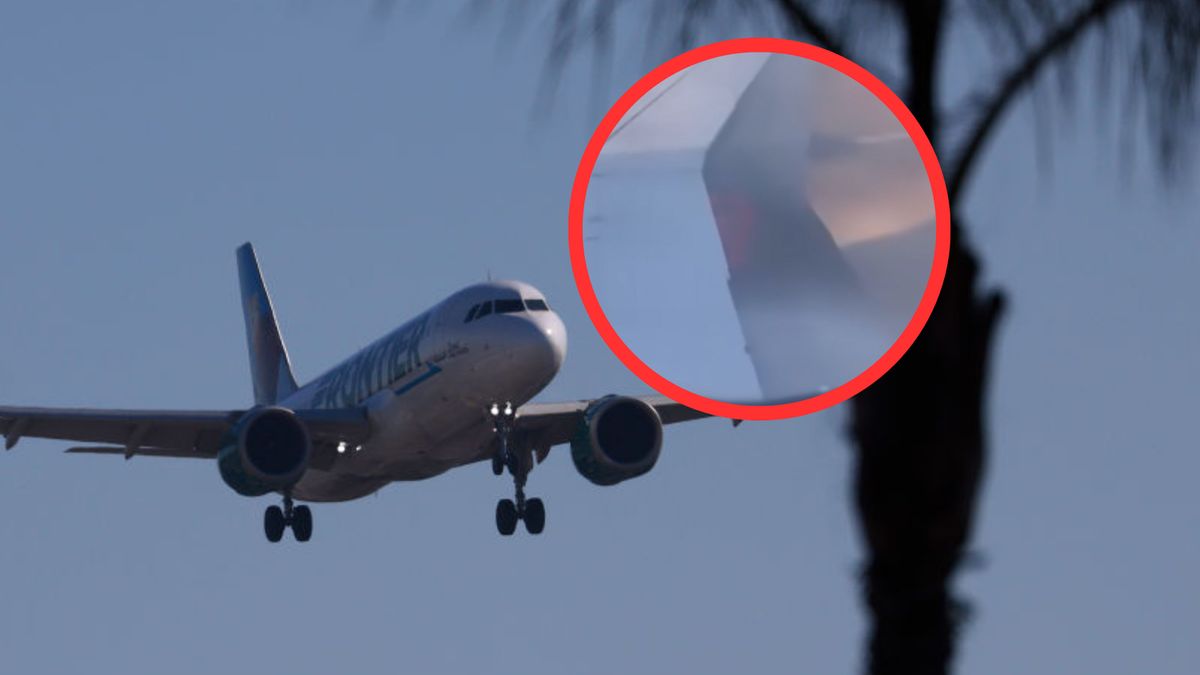 USA: Płomienie pod skrzydłem samolotu