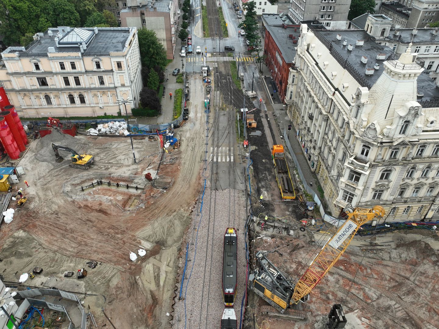 Budowa stacji Łódź Śródmieście w lipcu 2024 r.