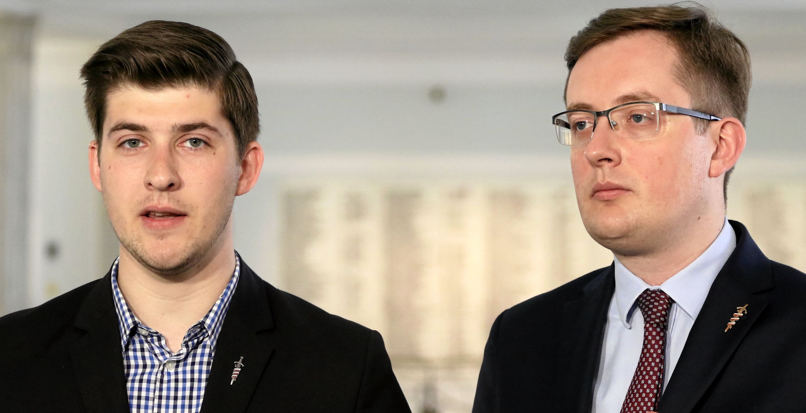 62 Posiedzenie Sejmu VIII Kadencji08.05.2018 r. Warszawa. Od lewej: Mateusz Marzoch, Robert Winnicki