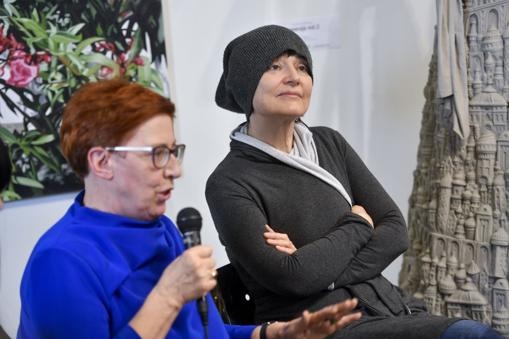 Kazimiera Szczuka na premierze książki "Lady Baba Jaga. Opowieść o Jadze Hupało" w marcu 2022 roku 