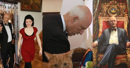 Janusz Korwin-Mikke pokazał, jak mieszka. Rudy kot, pomazane ściany i portrety właściciela (ZDJĘCIA)