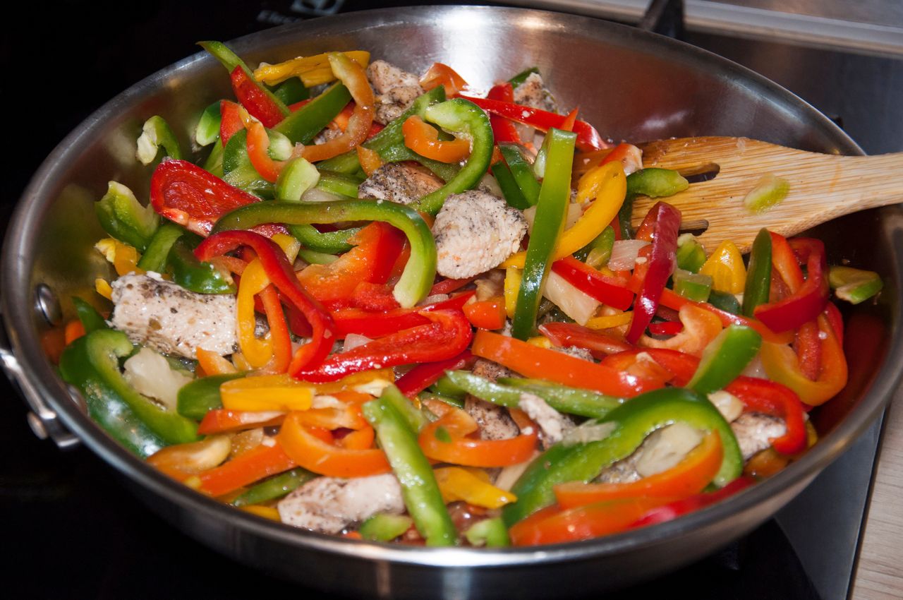 Pork and peppers are a successful combination.