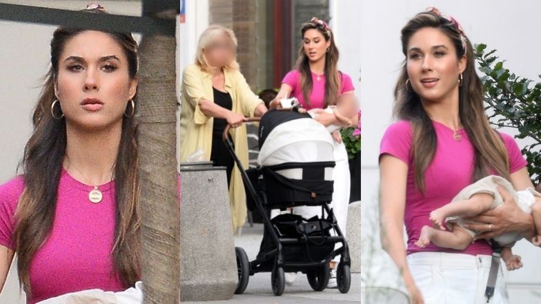 Ida Nowakowska spaceruje po Warszawie z mamą i synkiem