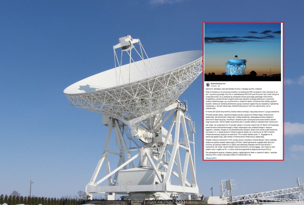 Zamkną największy radioteleskop w Polsce? Piszą o "zapaści kraju"