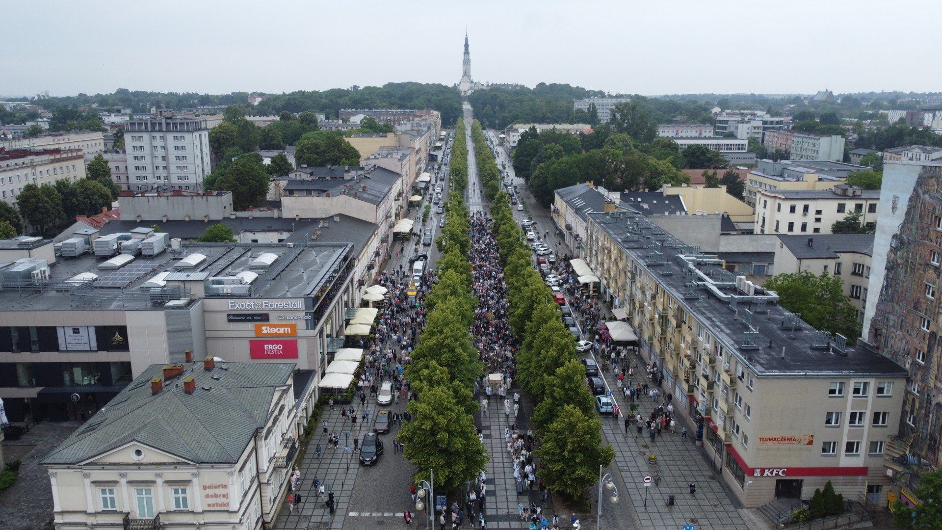 Boże Ciało w Częstochowie z perspektywy drona