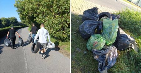Skazani posprzątali bulwar im. Stanisława Zalewskiego przy Bystrzycy. Osadzeni zebrali około 80 worków śmieci