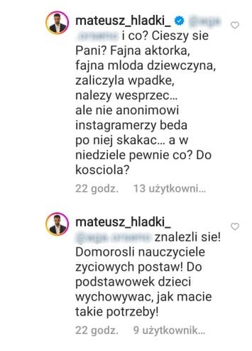 Komentarze pod postem Basi Kurdej-Szatan 