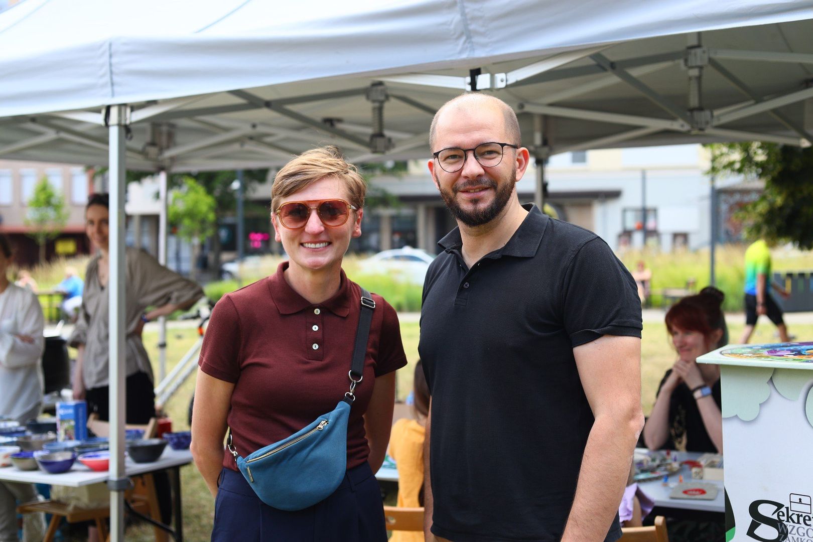Prezydentka Kielc, Agata Wojda oraz dyrektor Narodowego Instytutu Wolności, Michał Braun