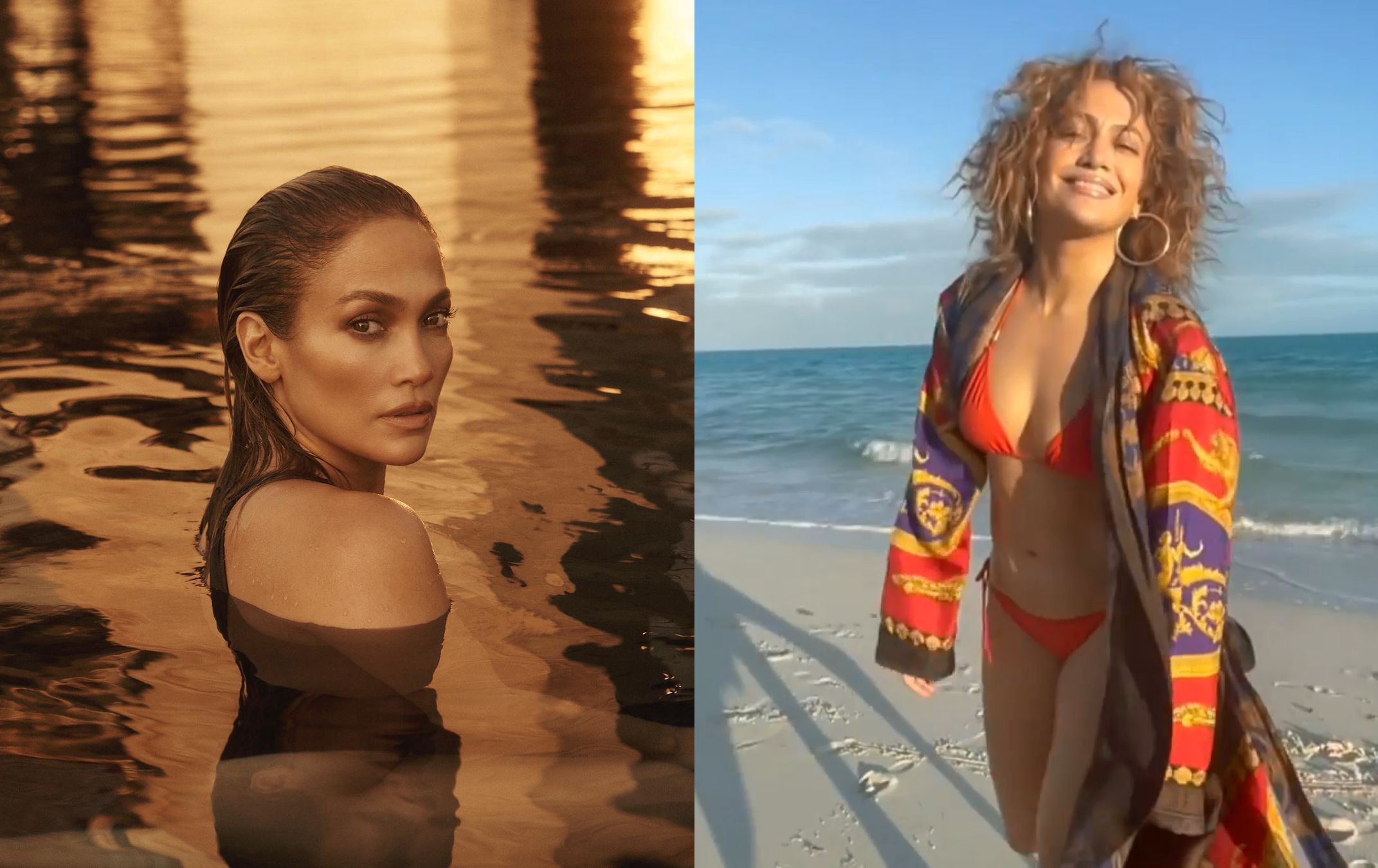 Jennifer Lopez na zdjęciu promującym jej markę urodową i na filmiku wrzuconym na Instagram