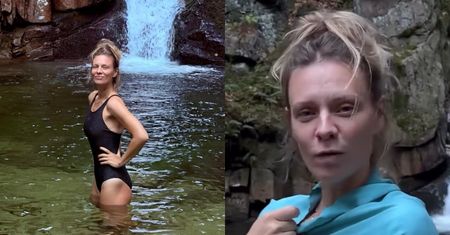 Odziana w strój kąpielowy Magdalena Boczarska pluska się w górskim potoku. Forma godna pozazdroszczenia? (ZDJĘCIA)