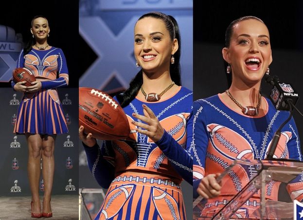 Katy Perry na konferencji przed Super Bowl (ZDJĘCIA)