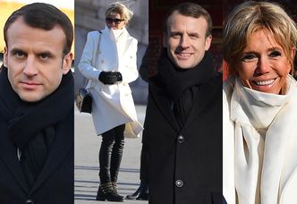 Zmarznięty Emmanuel Macron zwiedza Pekin z opaloną żoną i jej torebką za 6 tysięcy (ZDJĘCIA)