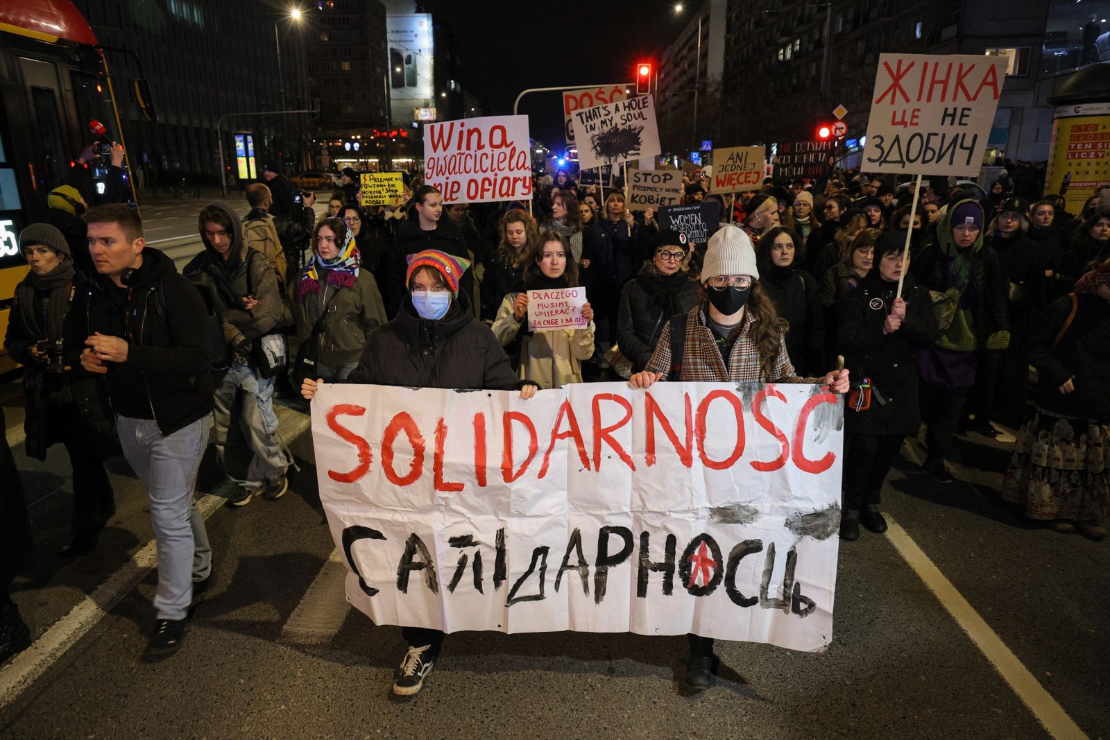Marsz przeciwko przemocy w Warszawie.