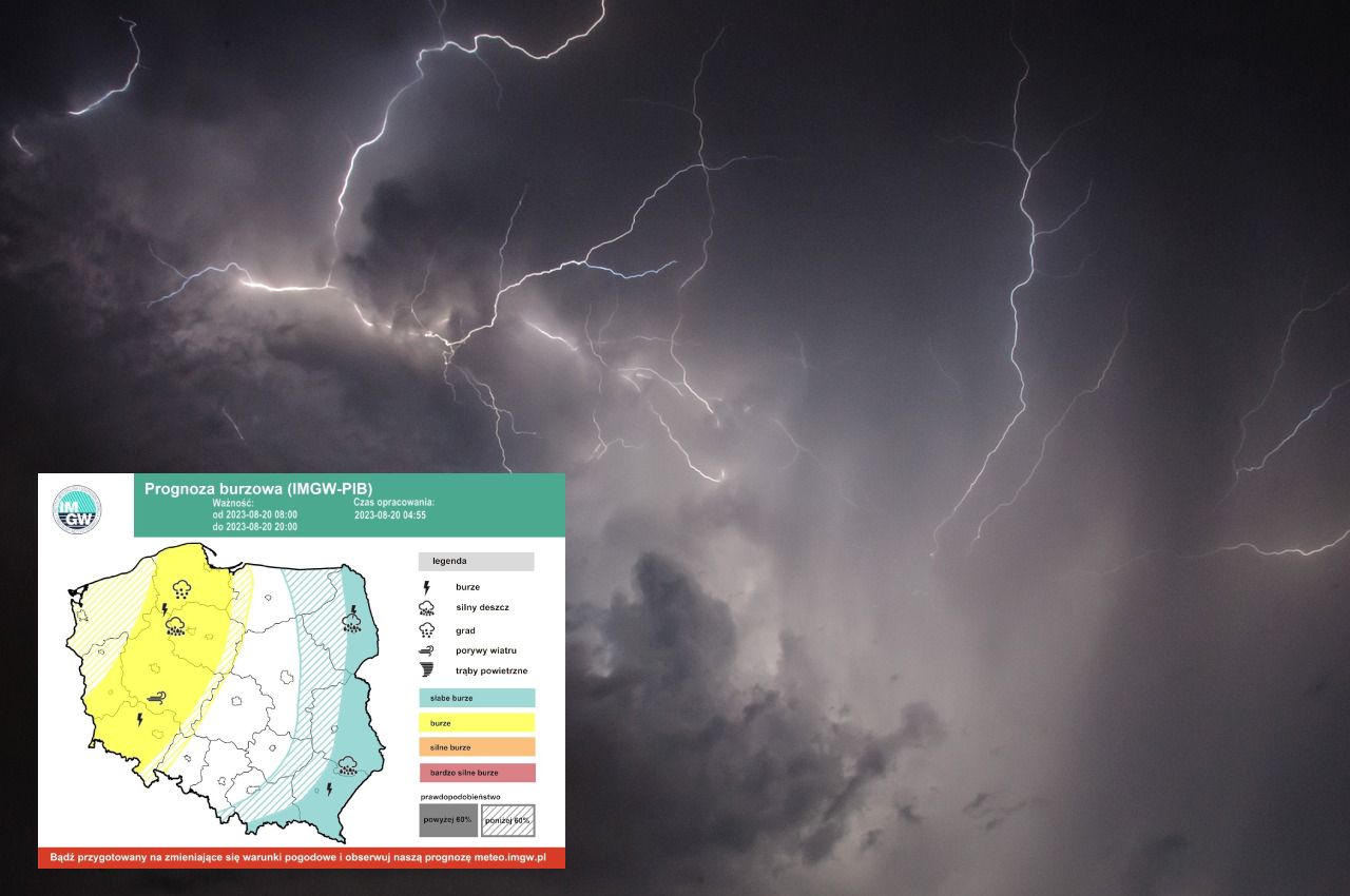 Nadchodzą silne burze. Ostrzeżenie IMGW na niedzielę