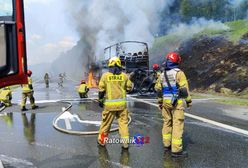 Pożar na A4. Autokar stanął w ogniu