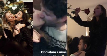 Rozradowana Wieniawa całuje Antka na przedświątecznym "śledziku" (FOTO)