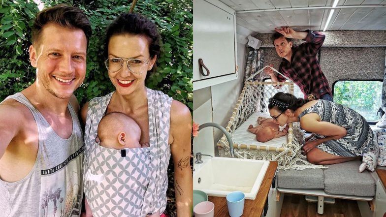 Jakub Tolak z żoną i półroczną córką wracają do MIESZKANIA w Vanie, a internauta zgłasza ich do kuratora: "To dla DOBRA dziecka". Aktor już odpowiedział (FOTO)