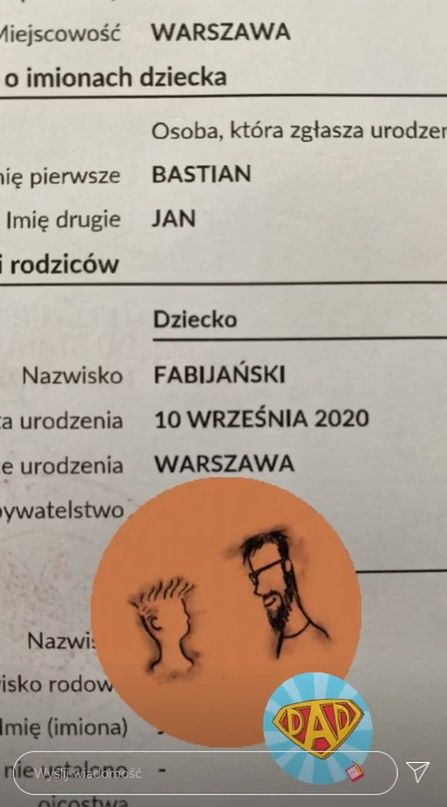 Sebastian Fabijański zdradził imiona syna - Bastian, Jan