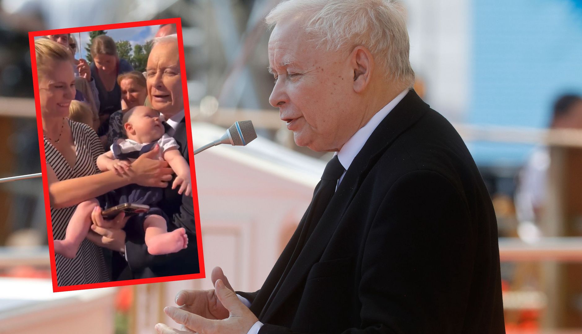 Wideo z Kaczyńskim obiega sieć. Dała mu dziecko