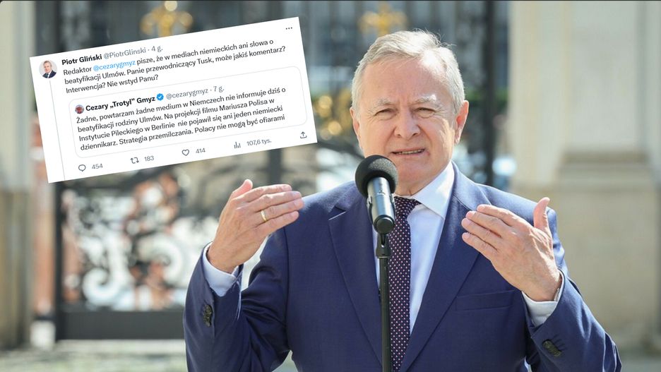 Piotr Gliński podał dalej wpis pracownika TVP