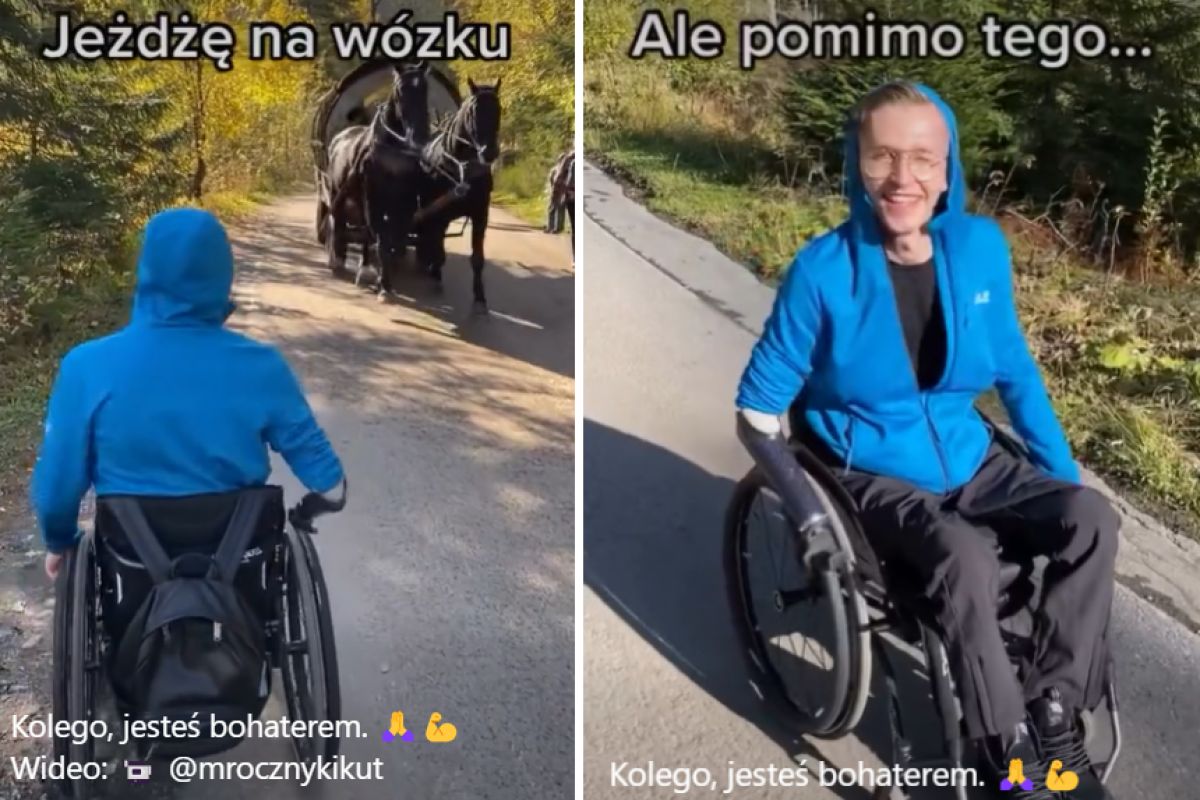 Wózkiem do Morskiego Oka? Rafał dotarł tam bez konia, o własnych siłach