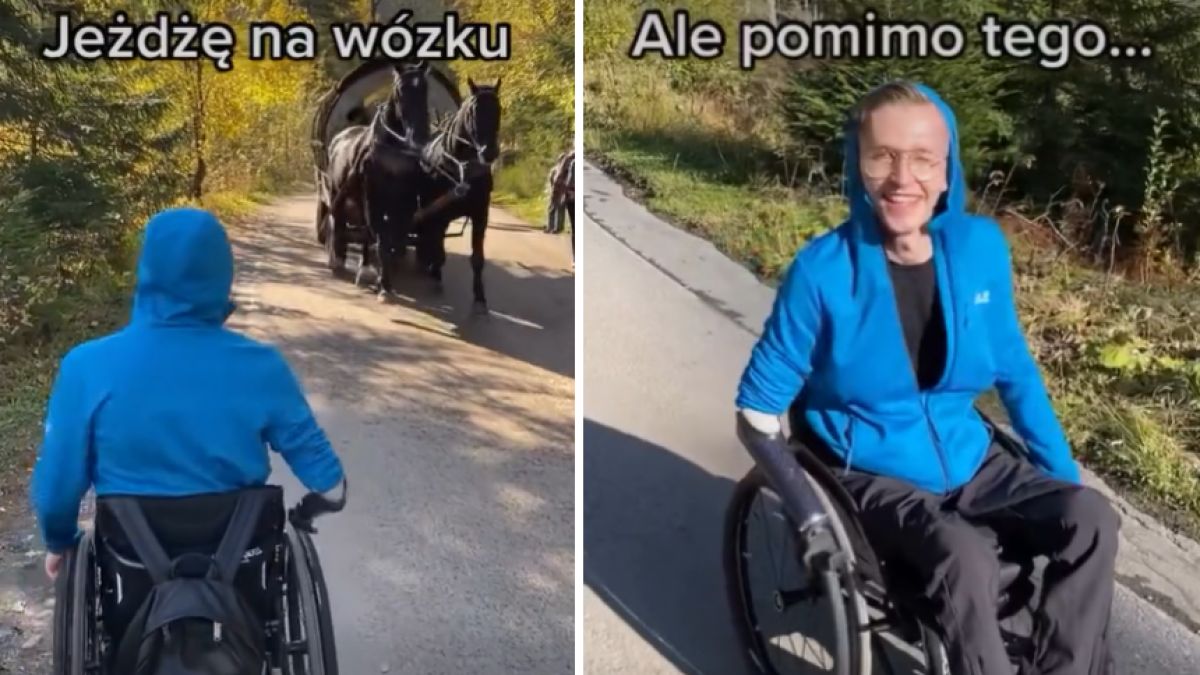 Rafał Miszkiel mimo niepełnosprawności samodzielnie dotarł nad Morskie Oko