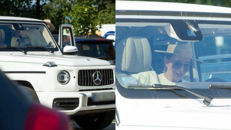 Marina Łuczenko ucztuje w restauracji z Liamem i suczką Nalą