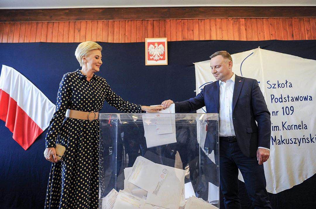 Agata i Andrzej Duda na wyborach