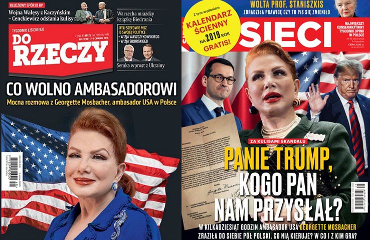 Mosbacher na okładkach prawicowych tygodników. Lewa strona odpuszcza ambasador