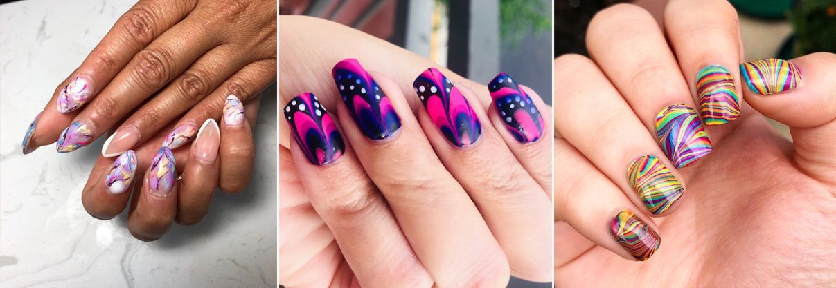 Efekt water marble uzależniony jest przede wszystkim od liczby i kolorów wykorzystywanych lakierów do paznokci. Chcąc uzyskać efekt tęczowych paznokci użyj minimum pięciu różnych lakierów o paznokci. 