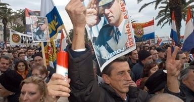 Protesty Chorwatów przeciwko aresztowaniu Gotoviny