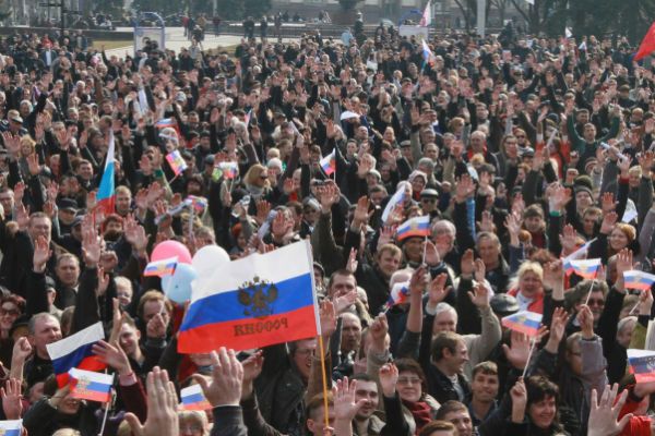 Demonstracja ws. przyłączenia Krymu do Rosji