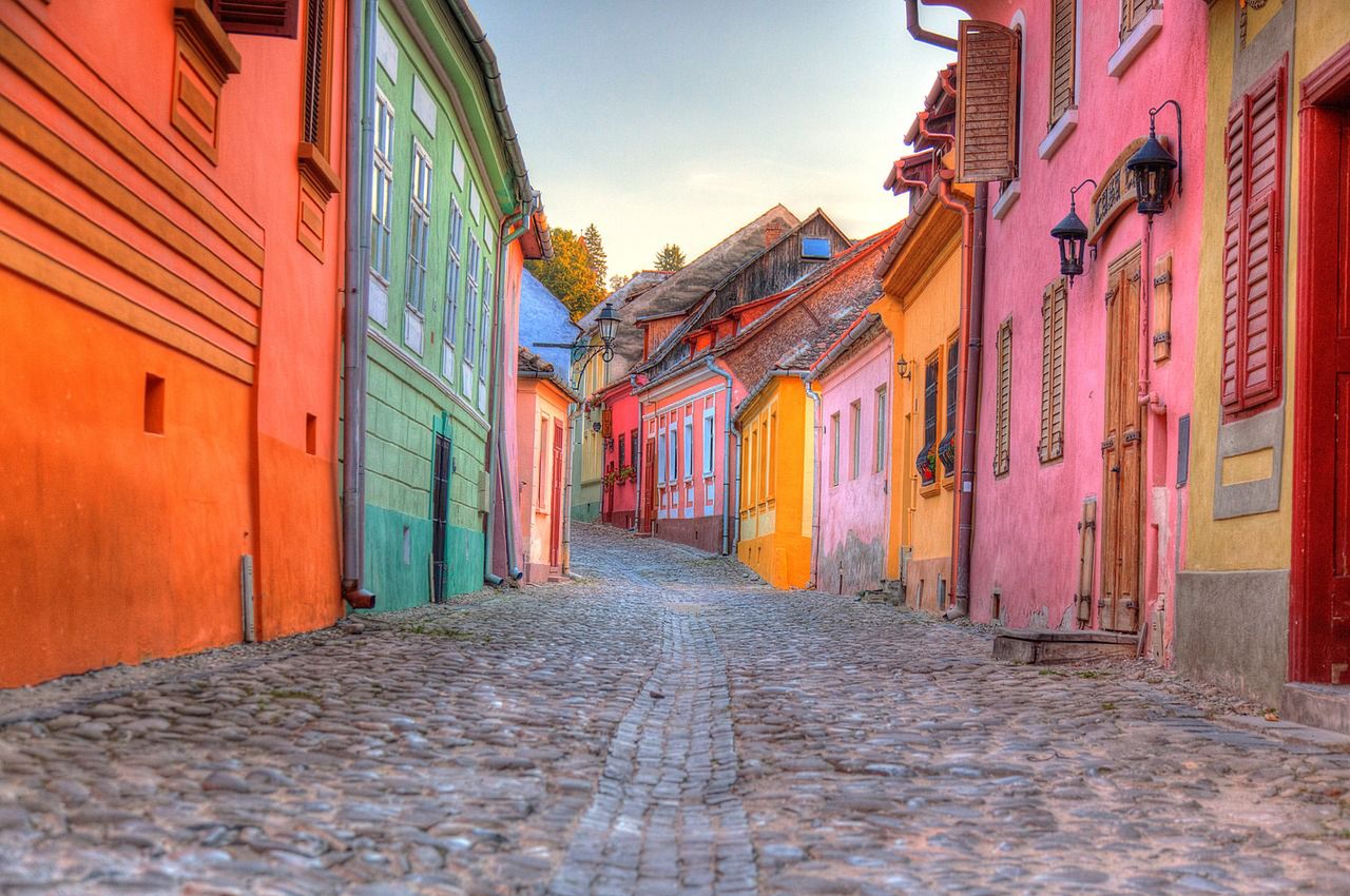 Architektura Sighisoara w Rumunii 