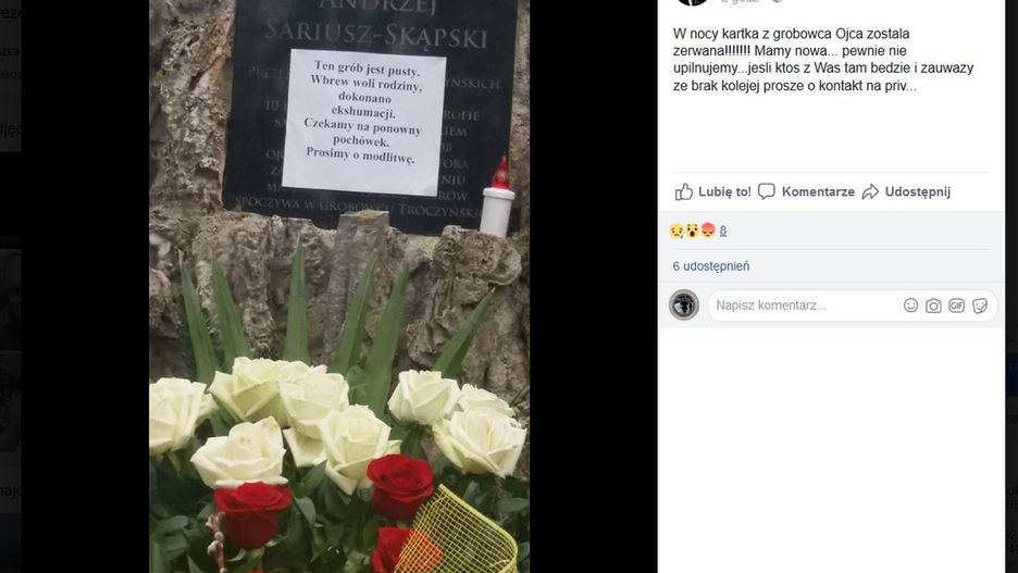 Andrzej Sariusza-Skąpskiego ekshumowano wbrew woli rodziny