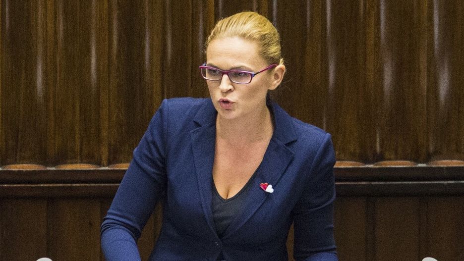 Barbara Nowacka podczas sejmowej debaty