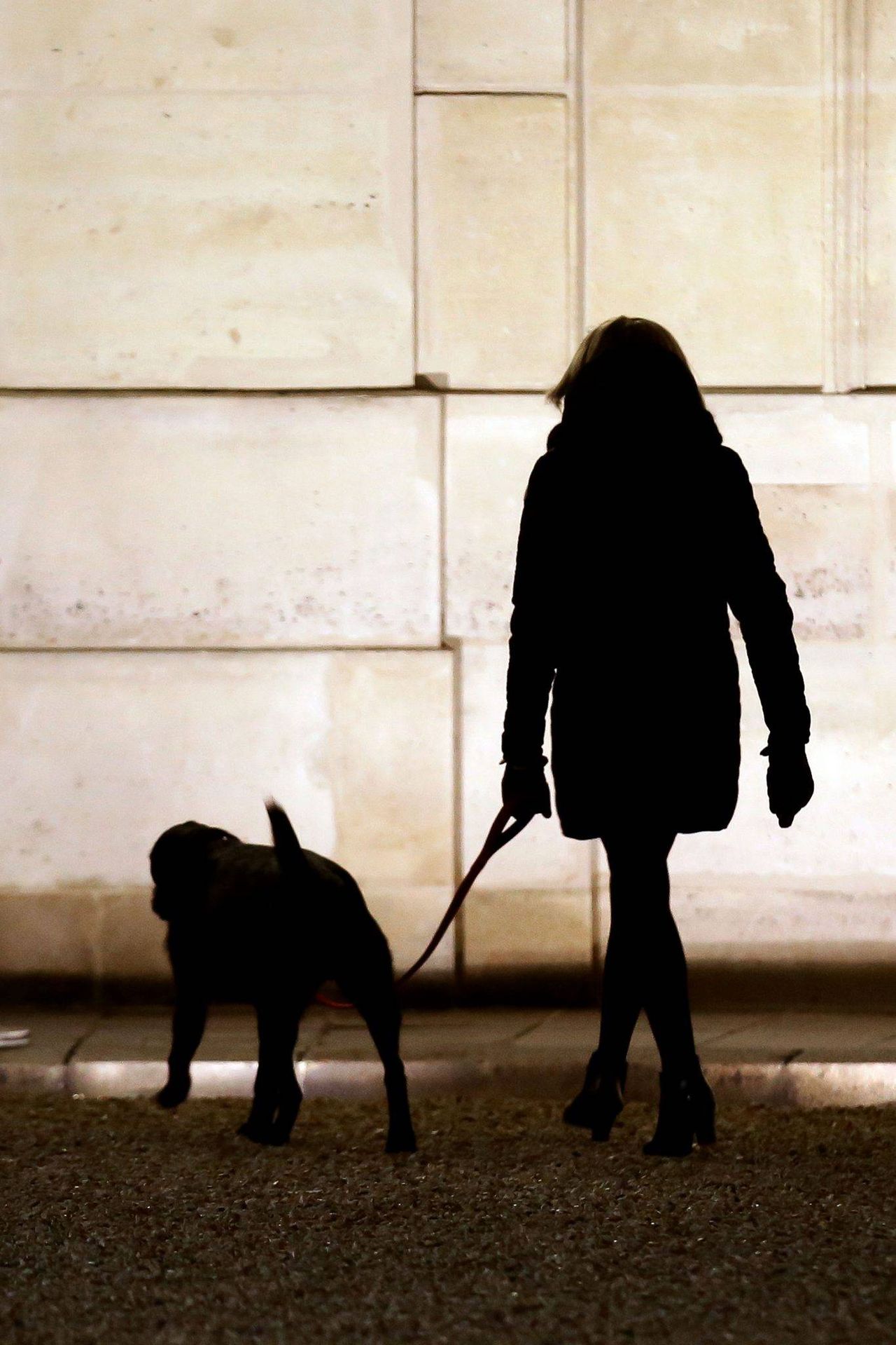 Brigitte Macron na spacerze z psem