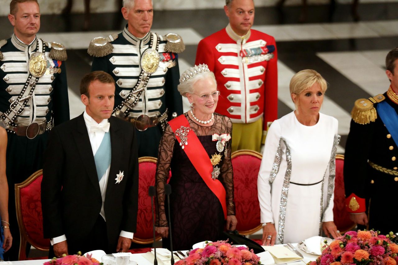 królowa Małgorzata II i Emmanuel Macron