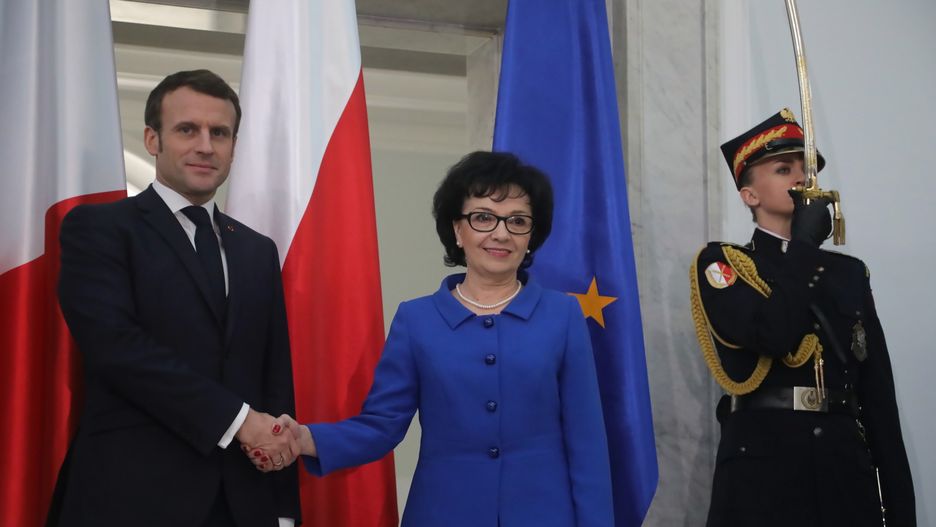 Prezydent Francji Emmanuel Macron zostanie w Polsce do wtorku