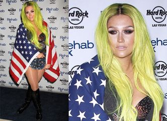 Kesha owinięta amerykańską flagą! "Najlepszy naród na świecie!"