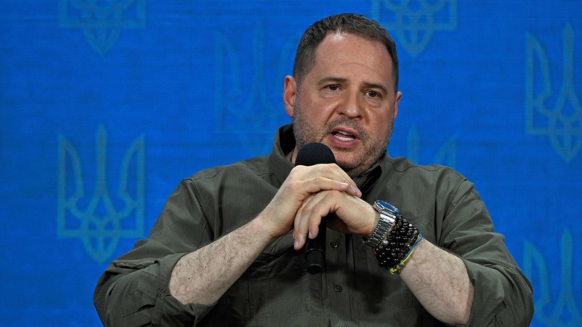 Forum Ukraina 2024 Niepodleg?o?? w Kijowie
Andriy Yermak, Ukrainian President's chief of staff, speaks during a joint press conference in Kyiv, on August 27, 2024, amid the Russian invasion of Ukraine. (Photo by Sergei CHUZAVKOV / AFP)
SERGEI CHUZAVKOV