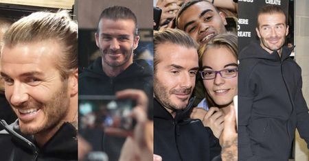 Beckham z koczkiem i tłumem fanek otwiera sklep w Mediolanie (ZDJĘCIA)