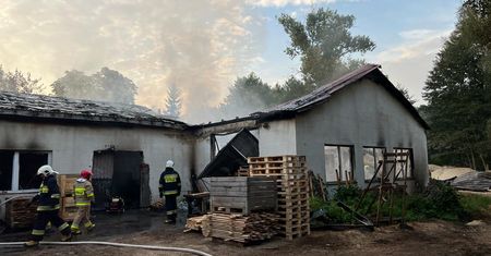 Pożar stolarni w Krężnicy Jarej koło Lublina. Straty są ogromne