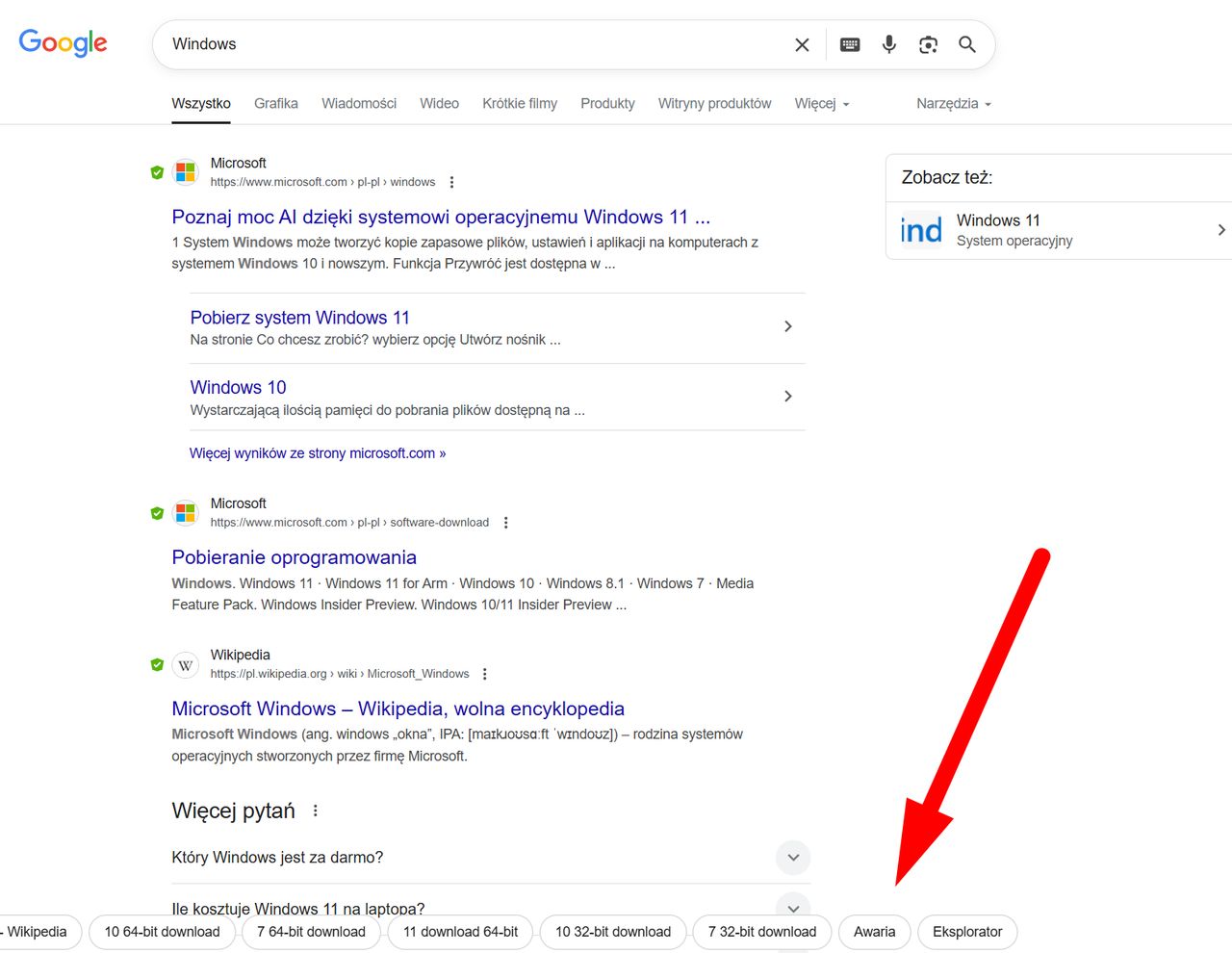 Dziwna lokalizacja fraz w Google
