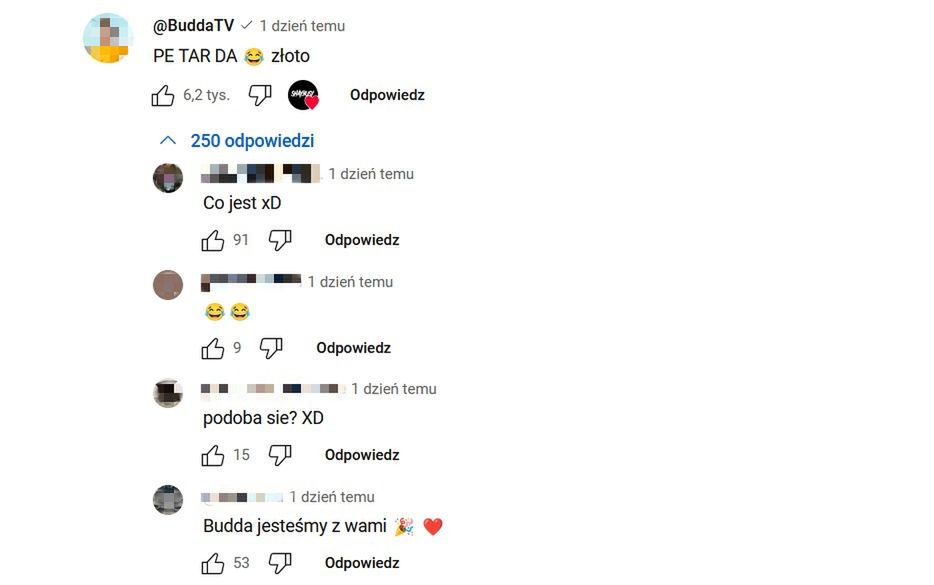 Budda zamieścił komentarz