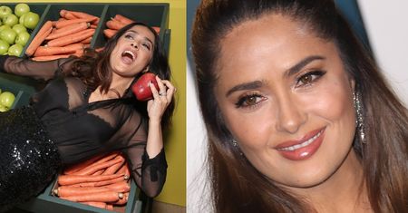 Salma Hayek zachwyca formą, pozując w kostiumie z BARDZO DUŻYM dekoltem (FOTO)